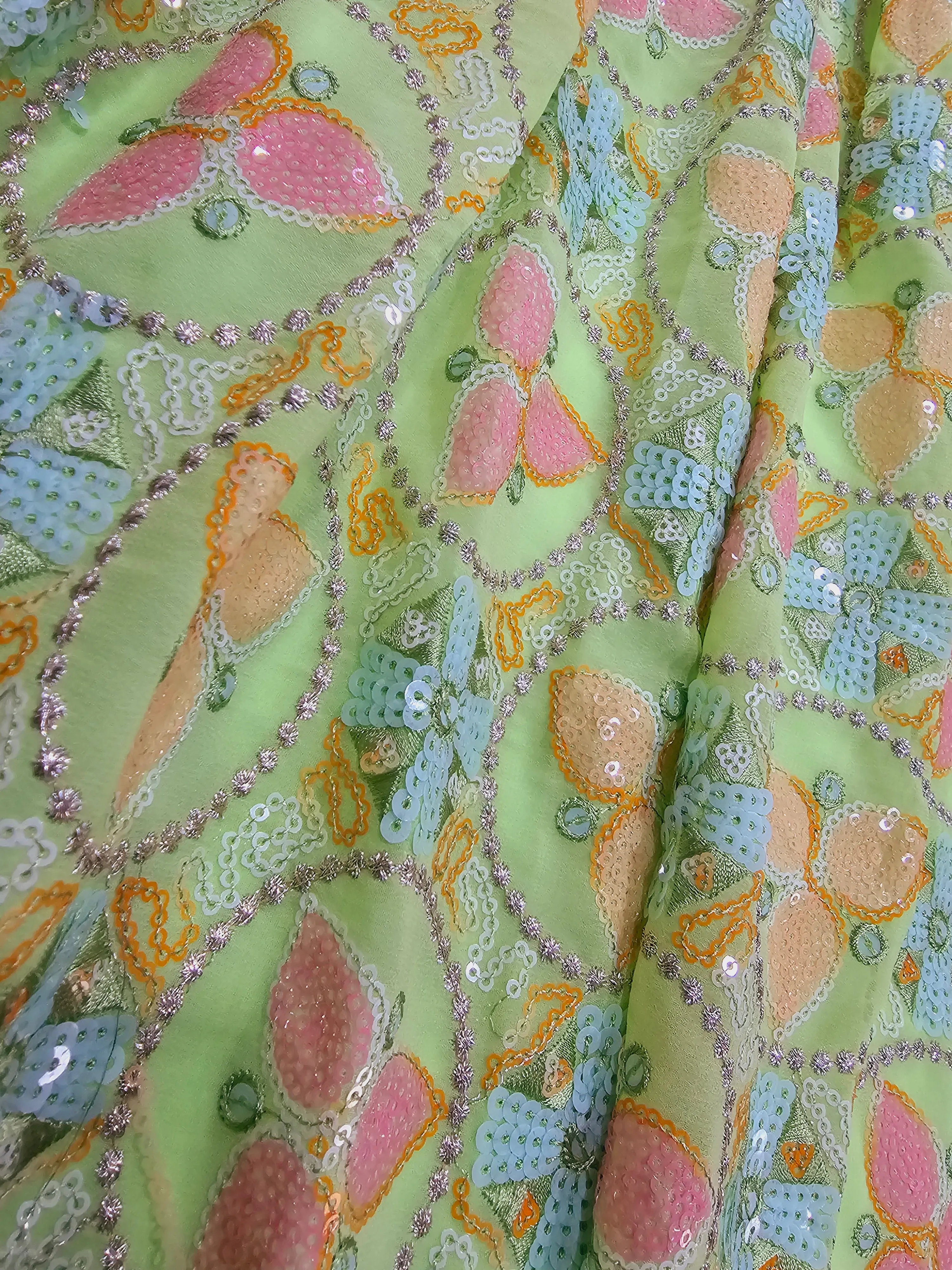 10-15 yrs - Net Embroidered Lehanga Set