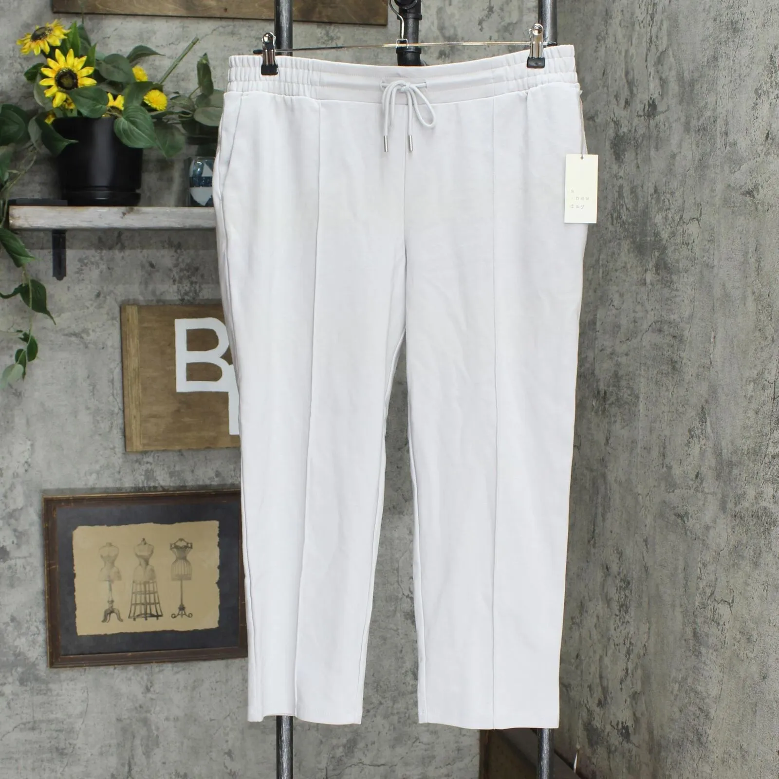 A New Day Women's High-Rise Knit Drawstring Pull-On Pants W6L42 Heather Gray XL