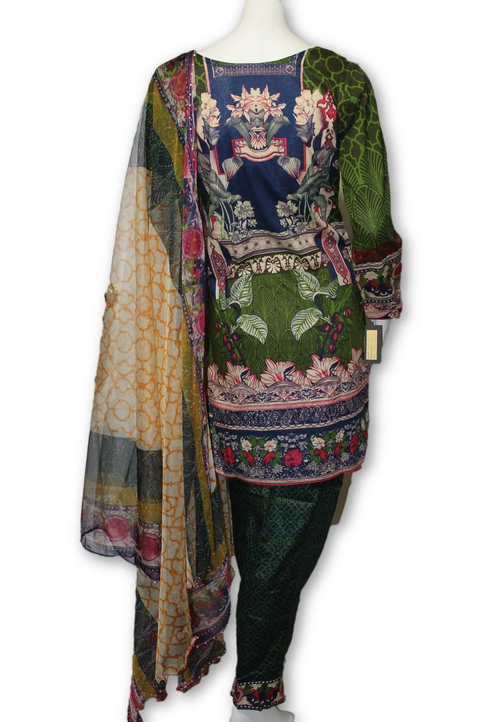 A05 Pakistani Indian Fine Design 3 Pcs Embroidered  Lawn Suit