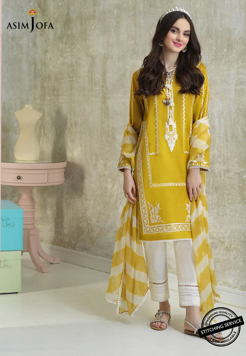 AJES-01 | Asim Jofa AJ Essentials Summer Collection 2022 | Embroidered Cotton Suits Unstitched 3 Piece