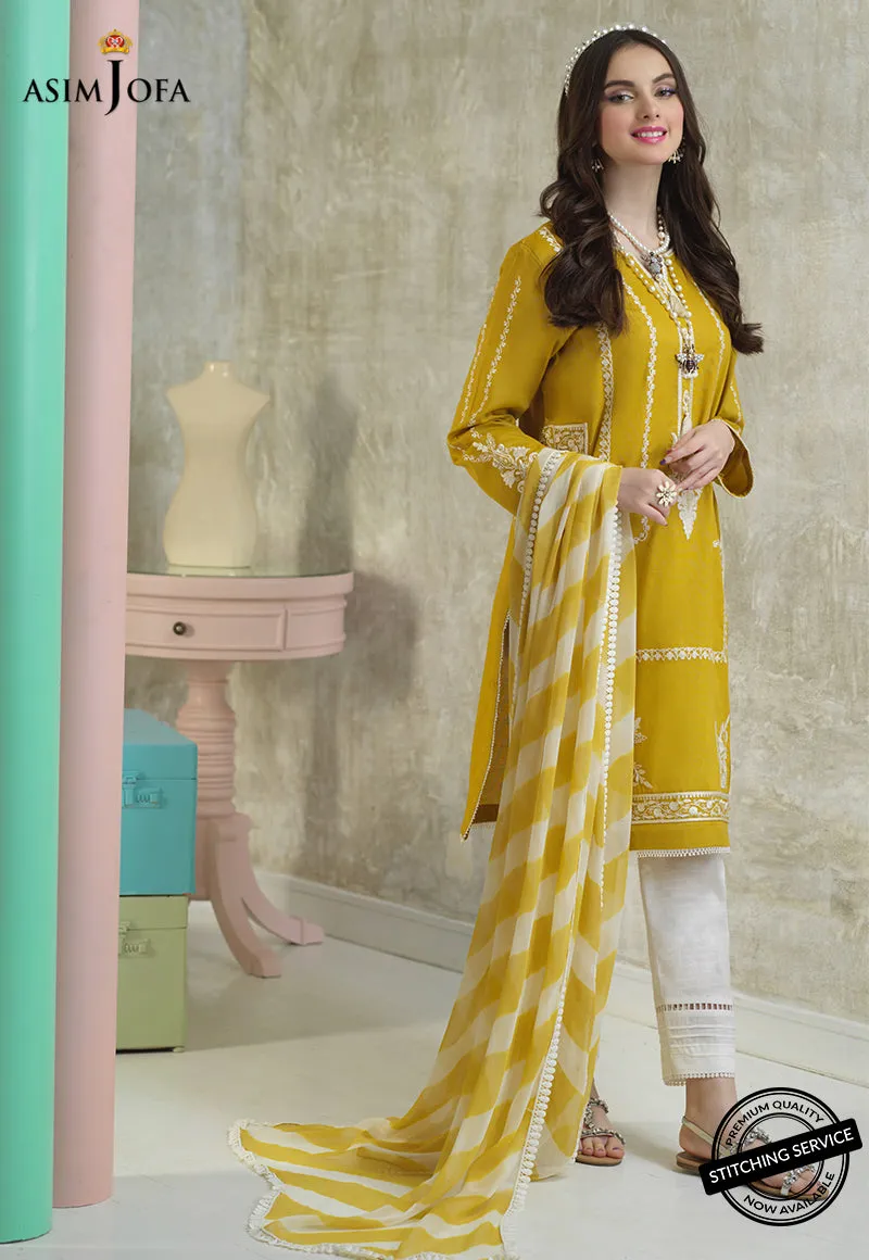 AJES-01 | Asim Jofa AJ Essentials Summer Collection 2022 | Embroidered Cotton Suits Unstitched 3 Piece
