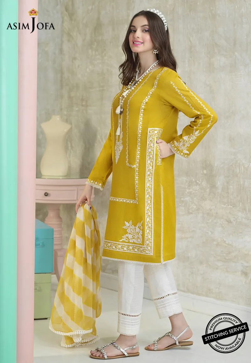 AJES-01 | Asim Jofa AJ Essentials Summer Collection 2022 | Embroidered Cotton Suits Unstitched 3 Piece