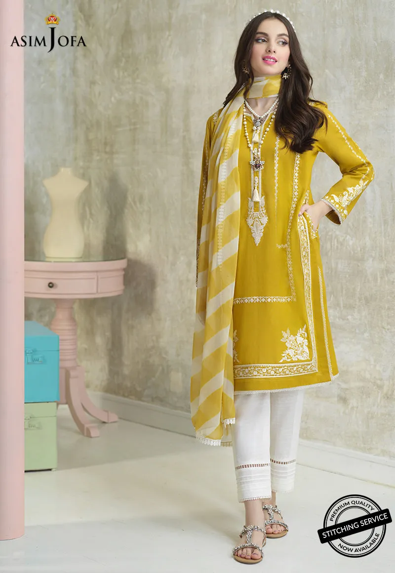 AJES-01 | Asim Jofa AJ Essentials Summer Collection 2022 | Embroidered Cotton Suits Unstitched 3 Piece