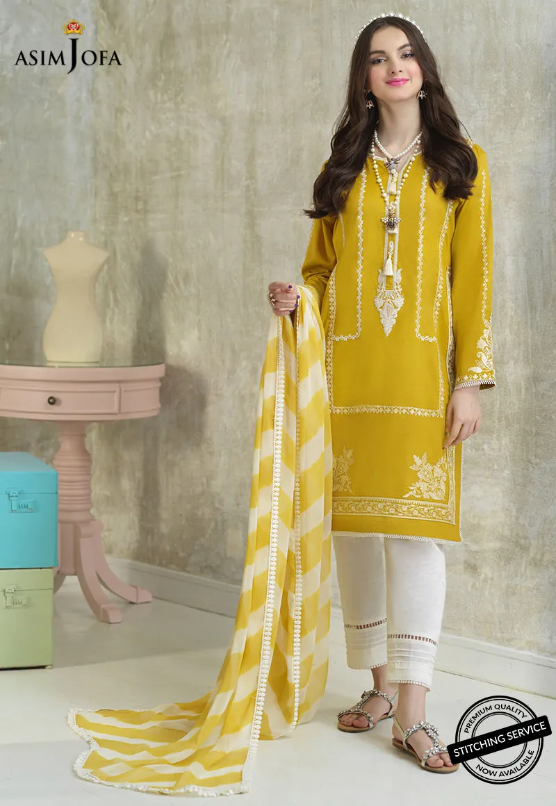 AJES-01 | Asim Jofa AJ Essentials Summer Collection 2022 | Embroidered Cotton Suits Unstitched 3 Piece