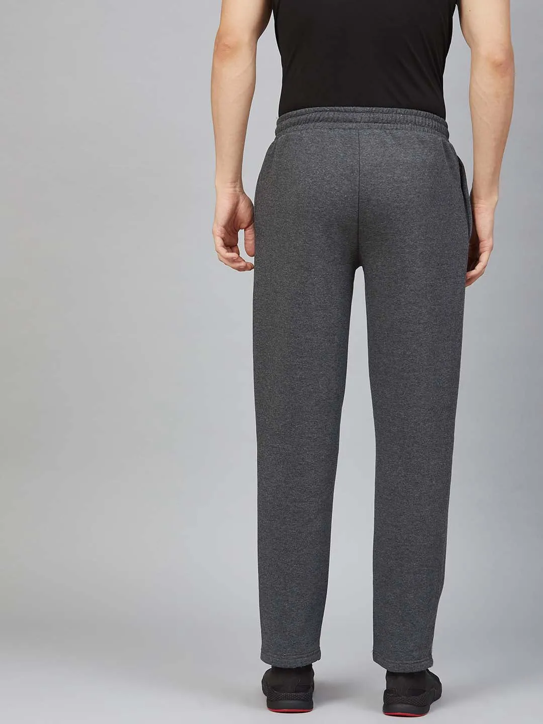 Alcis Men Charcoal Grey Solid Track Pants