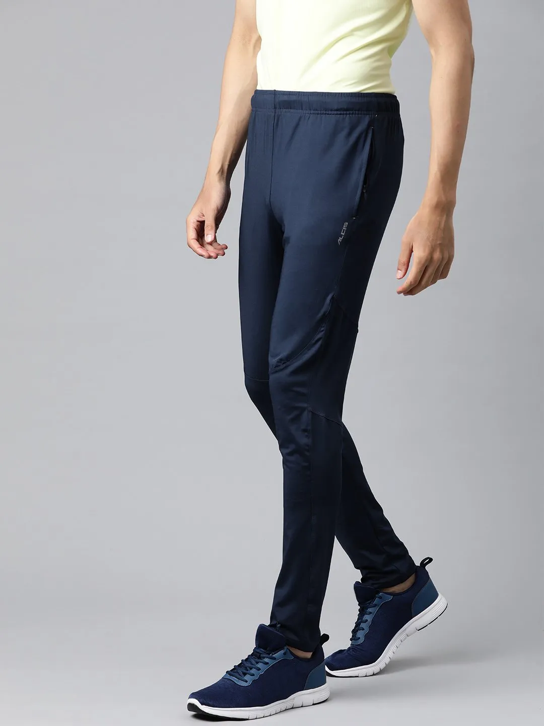 Alcis Men Navy Blue Solid Track Pants