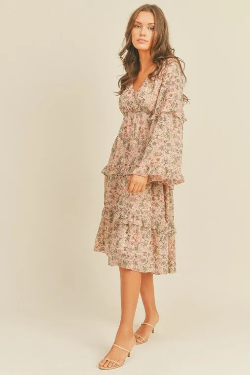 Alison Floral Print Midi Dress