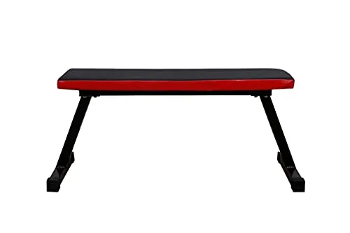 ALLYSON FITNESS Heavy Duty Flat Bench- 300 KG Capacity Utility Exercise Bench for Weight Strength Training, Sit Up Abs Multipurpose Fitness Exercise Gym Workout for Full Body Workout of Home Gym (RED)