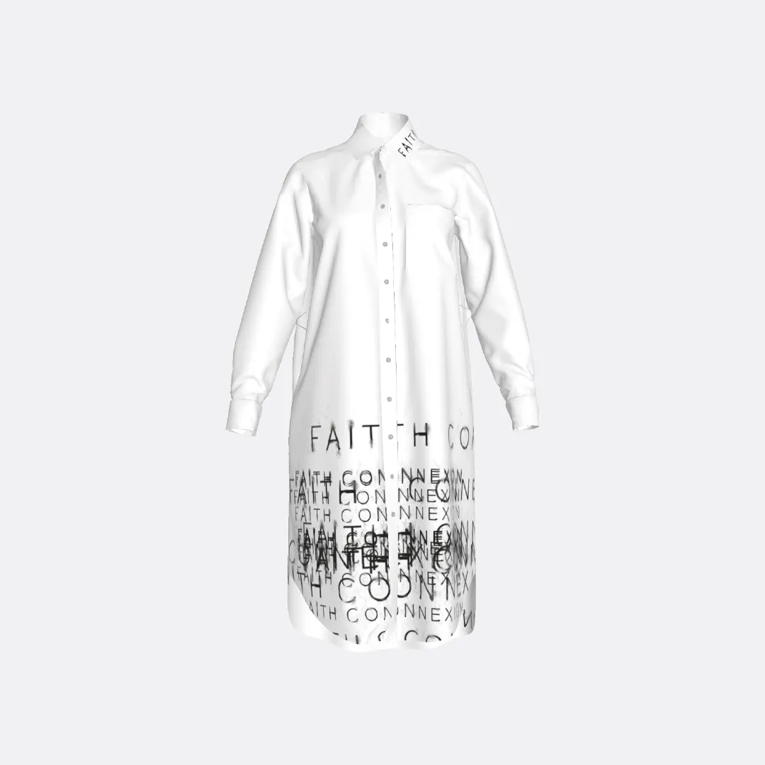 ALTA MODA MIAMI LONG COTTON POPLIN SHIRT DRESS WITH FAITH CONNEXION LOGO