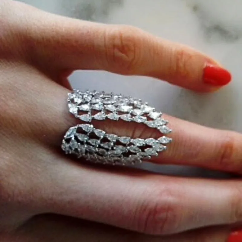 Angel Wings Feather Engagement Ring Rose Gold Wedding Jewelry for Women