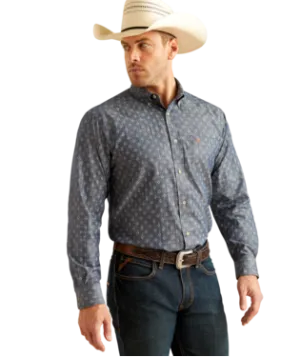 ARIAT MENS DILLON CHAMBRY BLUE CLASSIC FIT LONG SLEEVE