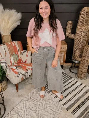 Ash Mineral Wash Terry Knit Long Pocket Pant