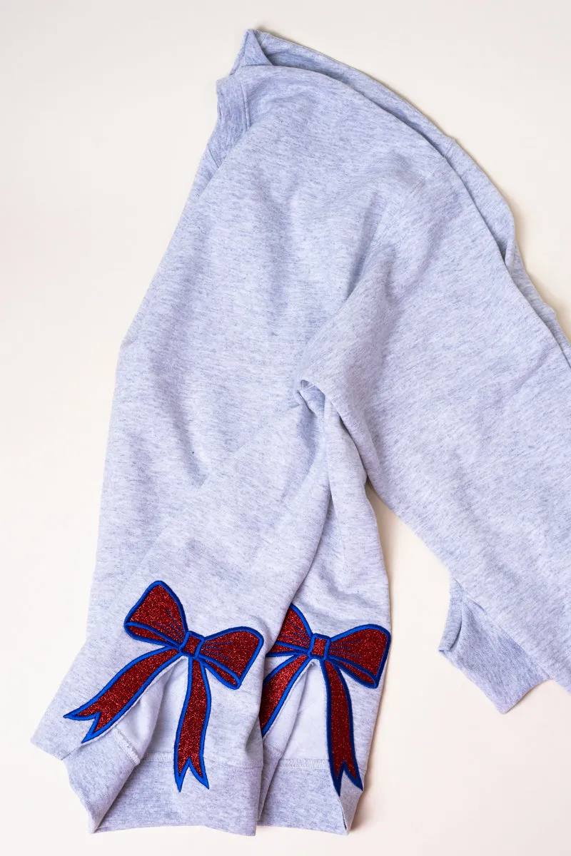 Ash You Design It Embroidered Side Bows Unisex NuBlend Crew Sweatshirt *Customize Your Text and Bows