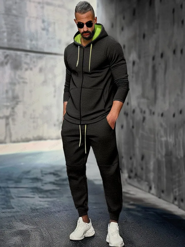 Athleisure Hooded Jacket Jogger Set