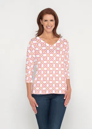 Bangles & Dots (8022) ~ Signature 3/4 Sleeve V-Neck Top