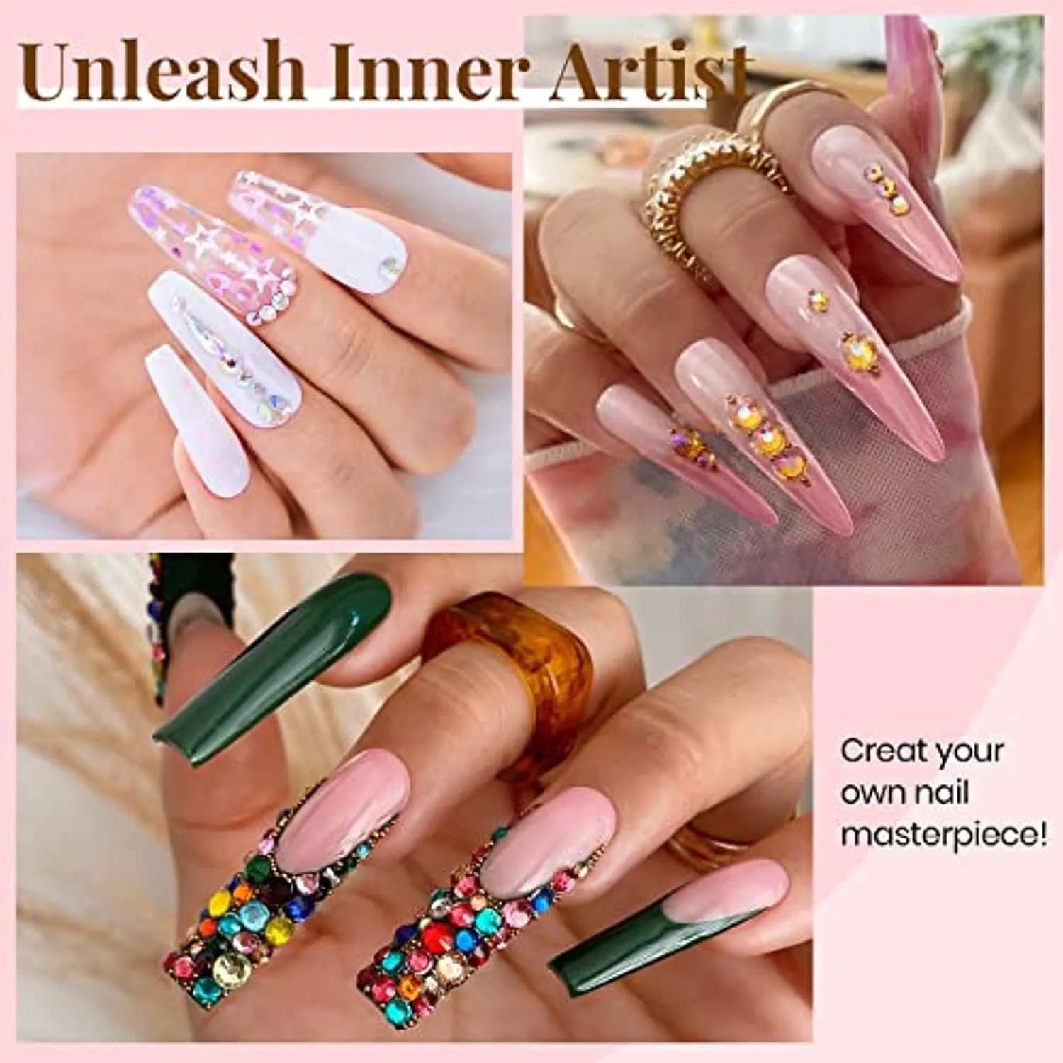 Beetles Poly Nail Gel Kit with U V Lamp 6 Pcs Poly Colors Gel with Slip Solution Nail Forms Brush Clips Cutter Builder Gel Nail Kit with Everything Professional Clear Nude Polijel Nail Starter Kit