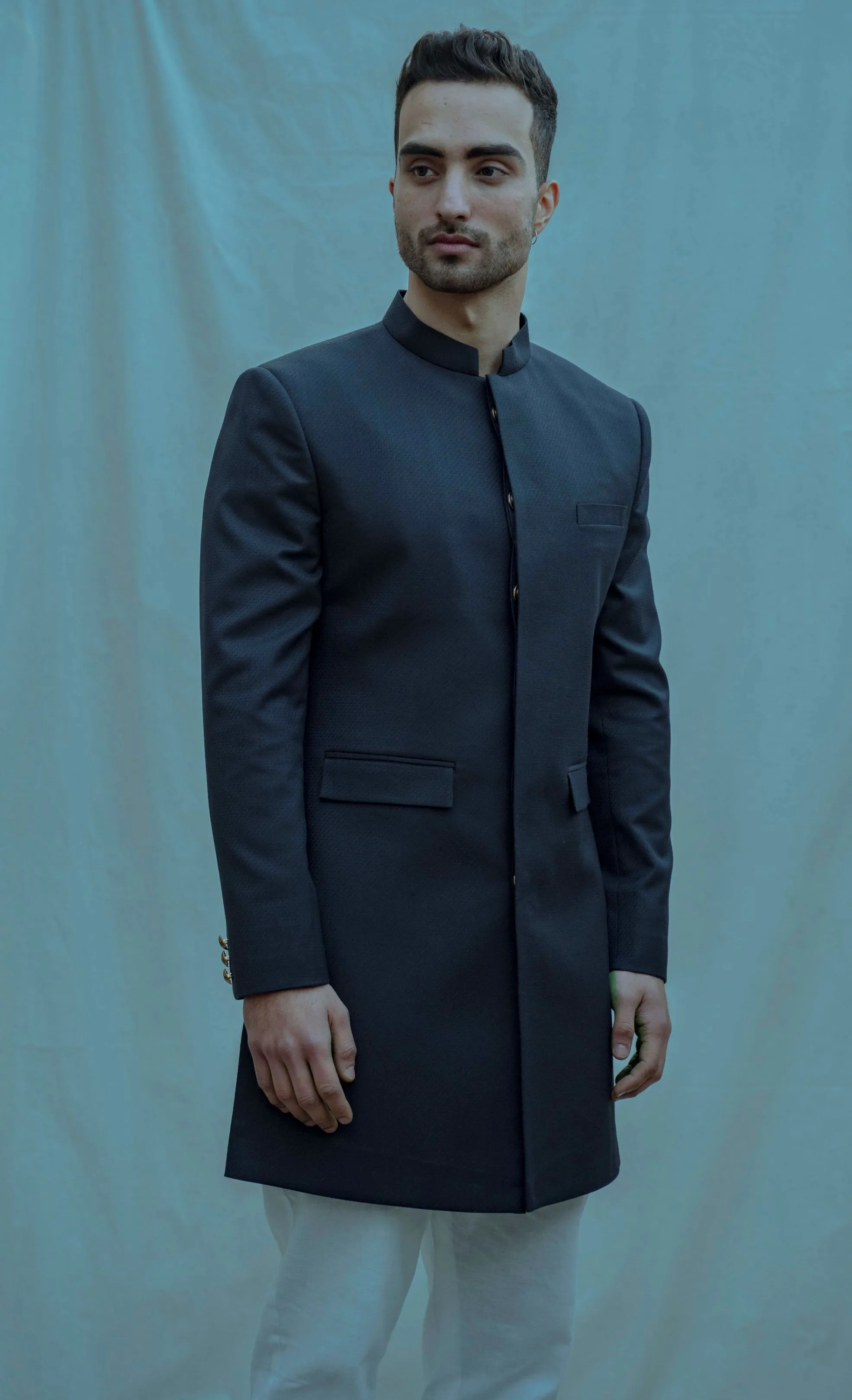 Blue Classic Bandgala Achkan Set