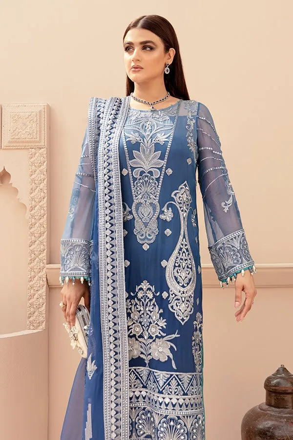 Blue Kameez Salwar with Fine Embroidery Work #PF340