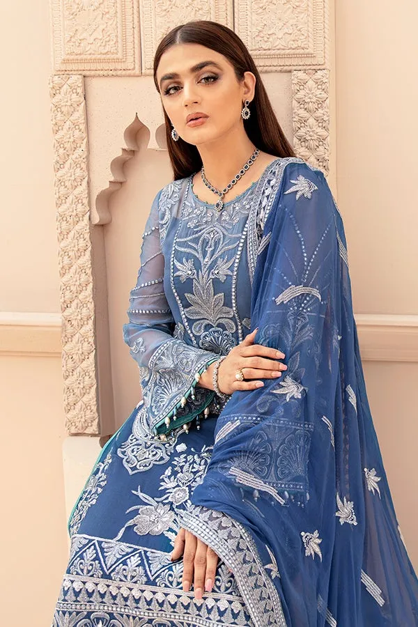 Blue Kameez Salwar with Fine Embroidery Work #PF340