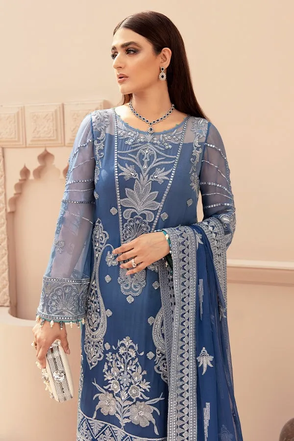 Blue Kameez Salwar with Fine Embroidery Work #PF340