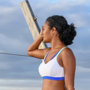 BONDI AQUA BRA // WHITE & INDIGO