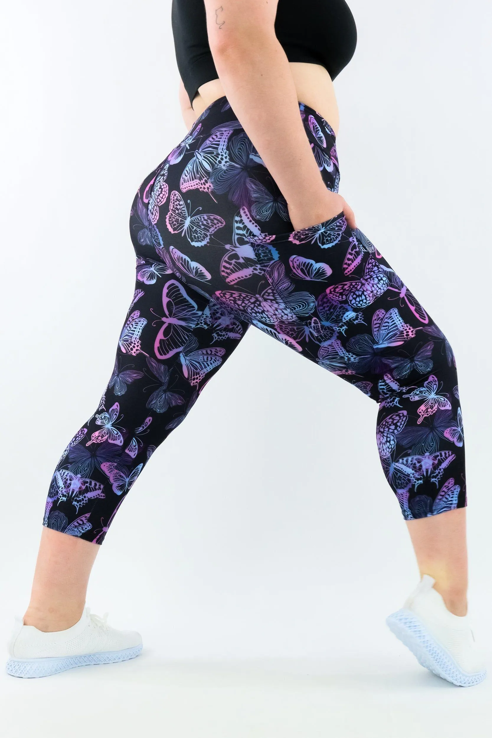 Butterfly Beauty - Casual - Capri Leggings - Pockets