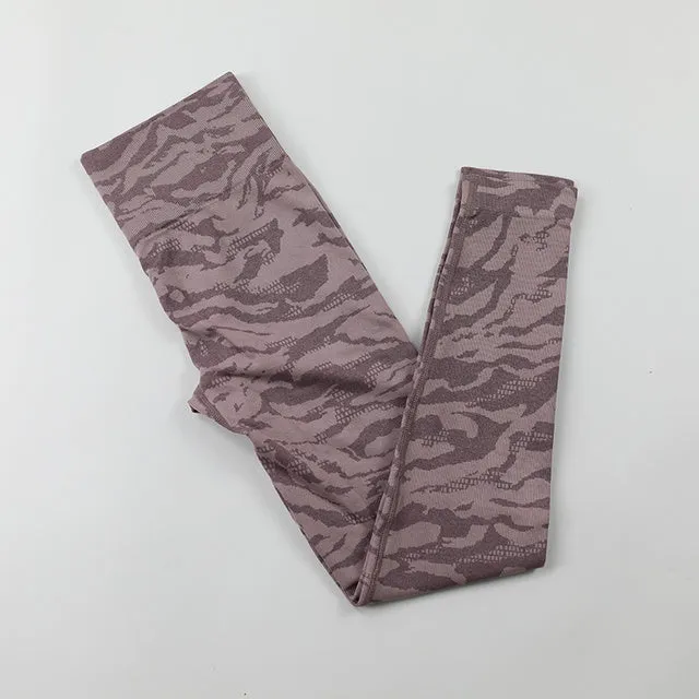 Camo Seamless Yoga Leggings High Waist Booty Gym Sports