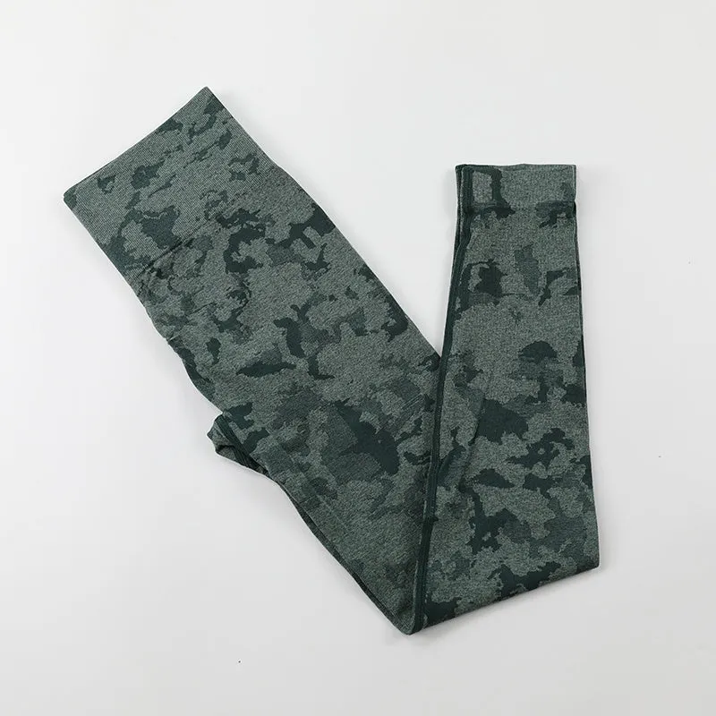 Camo Seamless Yoga Leggings High Waist Booty Gym Sports
