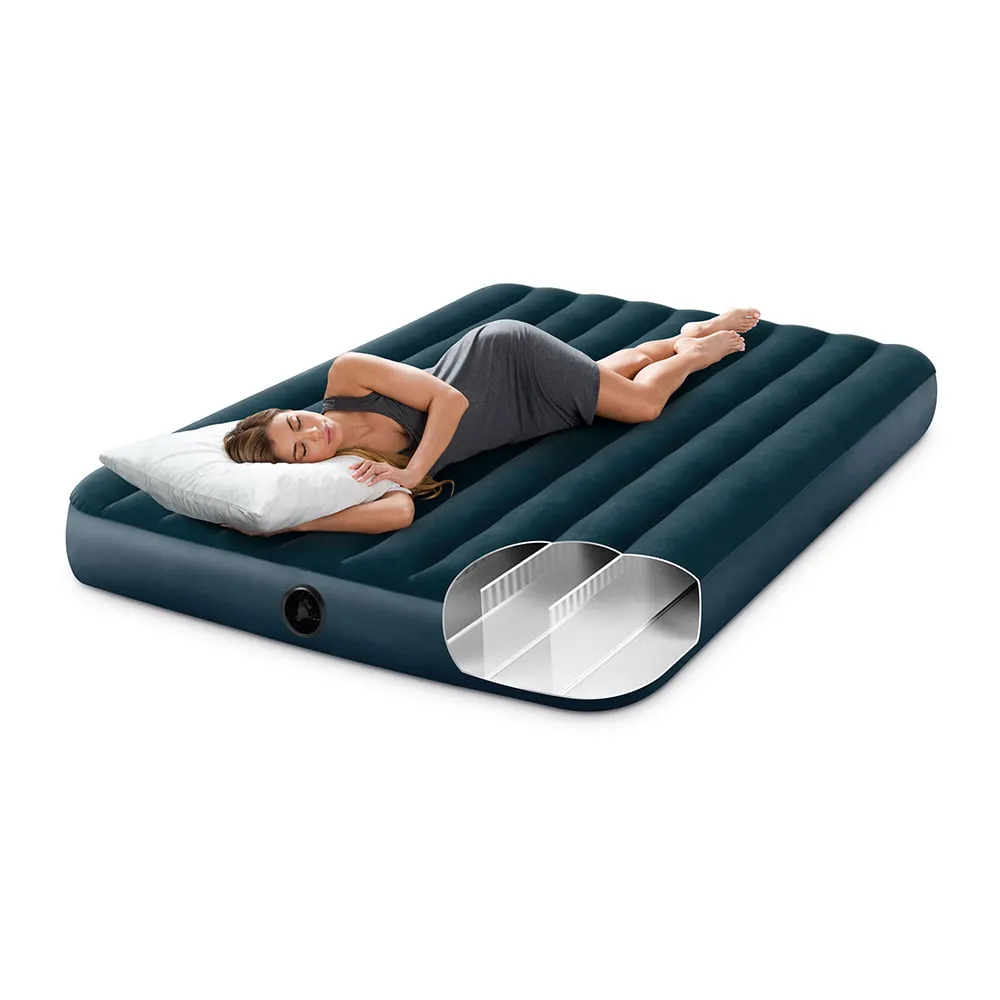 Camping Inflatable Air Mattress Flocked Airbed Sleeping Queen Size Blow-Up Bed