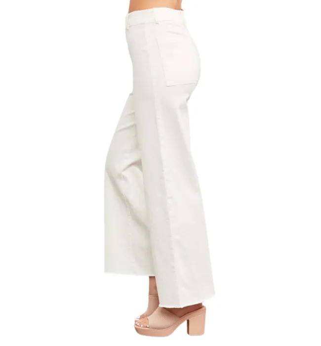 Cece White High Rise Wide Leg Jeans
