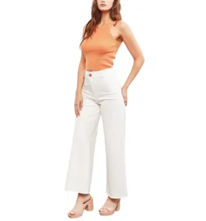 Cece White High Rise Wide Leg Jeans