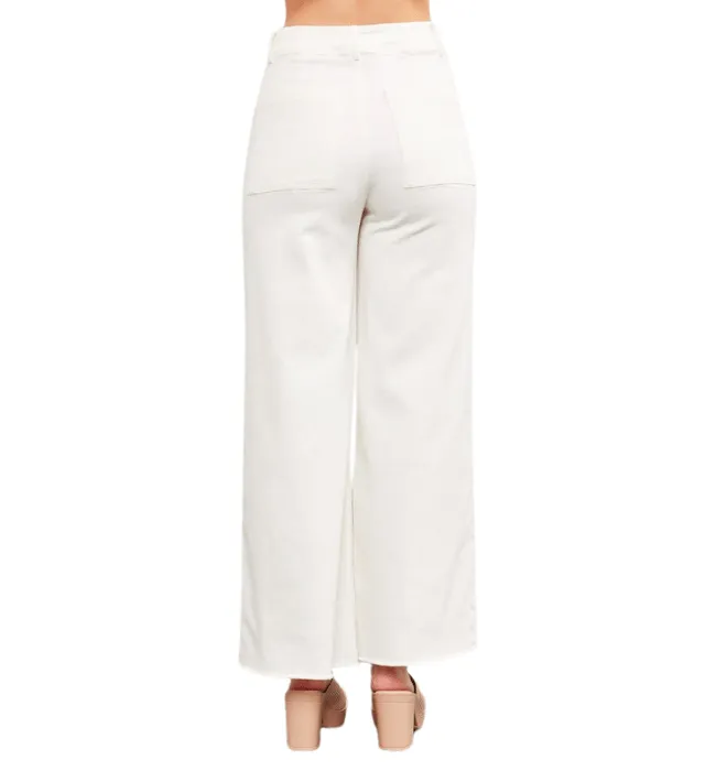Cece White High Rise Wide Leg Jeans