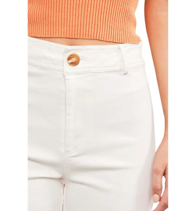 Cece White High Rise Wide Leg Jeans
