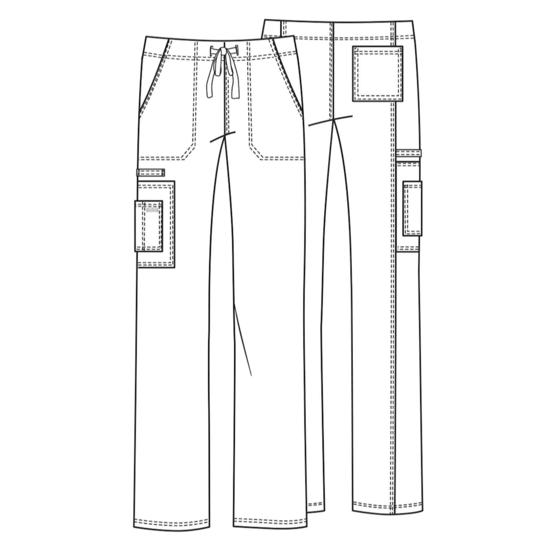 Cherokee Workwear Core Stretch 4043 Scrubs Pants Unisex Drawstring Cargo Wine
