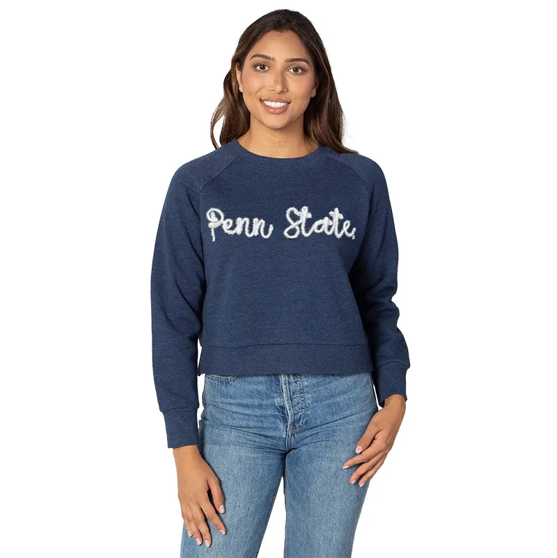 Chicka-D Ladies Tinsel Rope Embroidered Crew