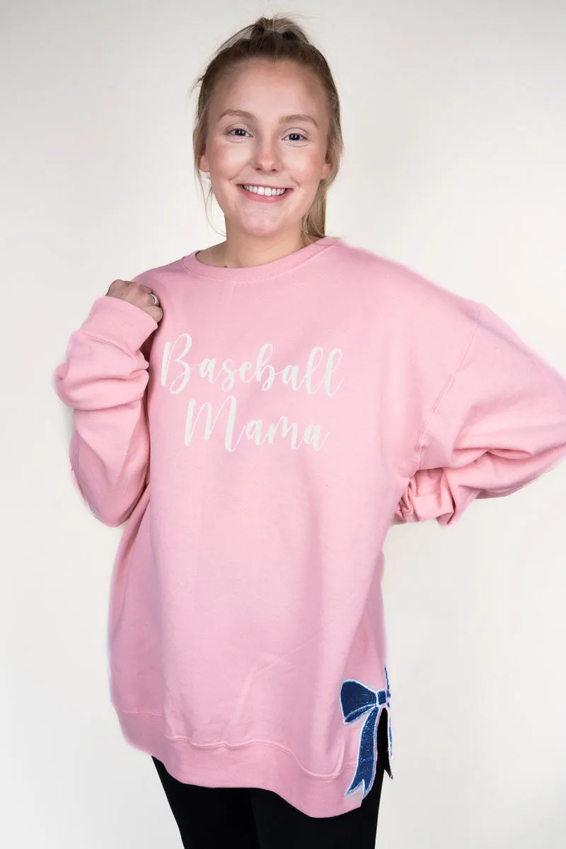 Classic Pink You Design It Embroidered Side Bows Unisex NuBlend Crew Sweatshirt *Customize Your Text and Bows