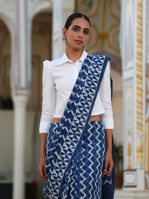 Classic White Poplin Stretch Blouse