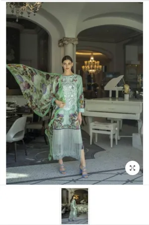 Classical Pakistani Lawn Suit with Silk Dupatta by Honey Waqar - L 1543
