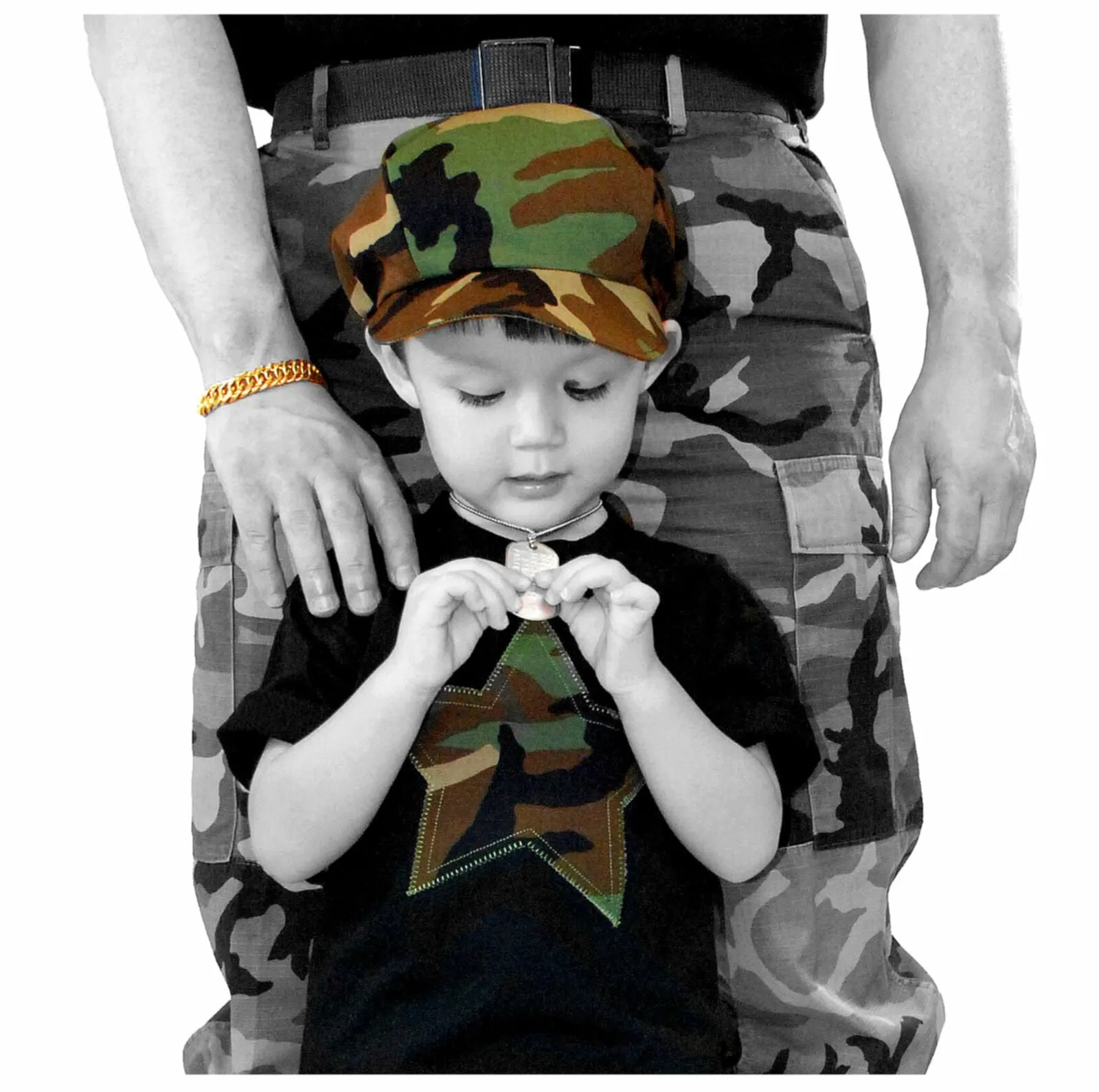Cotton Fabric BTY Camouflage Camo Army Green Brown Military