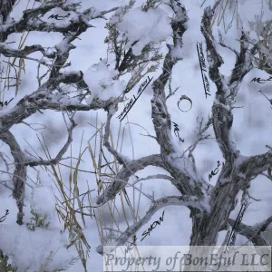 Cotton Fabric BTY Camouflage Camo White Snow Real Tree Hunting