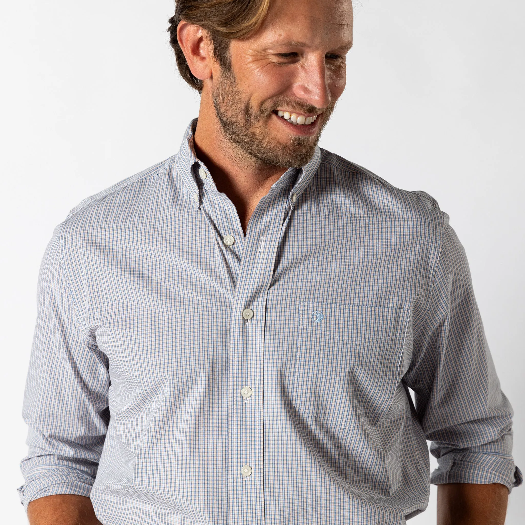 Cotton Poplin Sport Shirt - Ferry Plaid