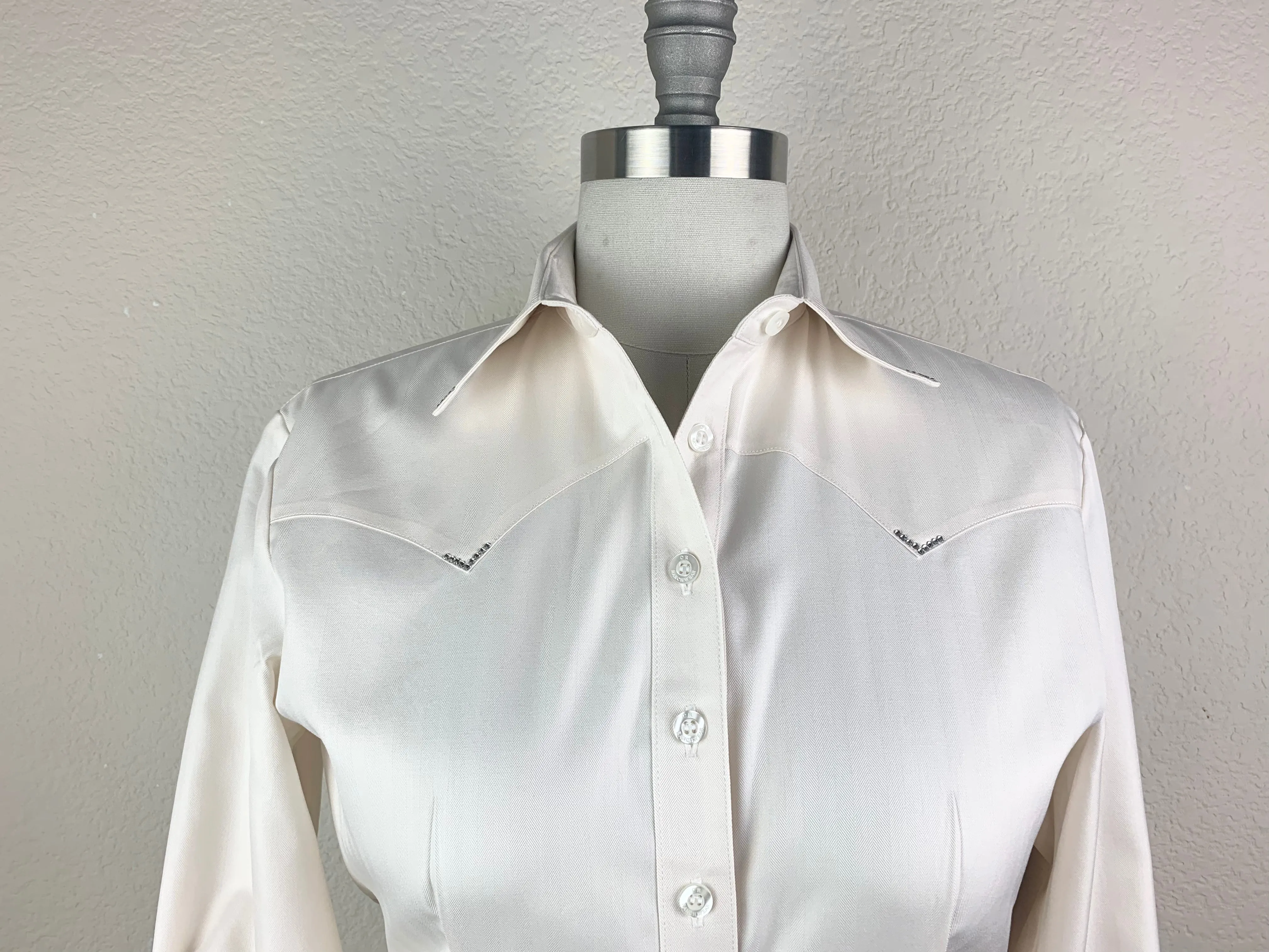 CR Classic Cream Herringbone Italian Cotton - FINAL SALE