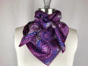 CR Fuchsia and Purple Print Silk Scarf