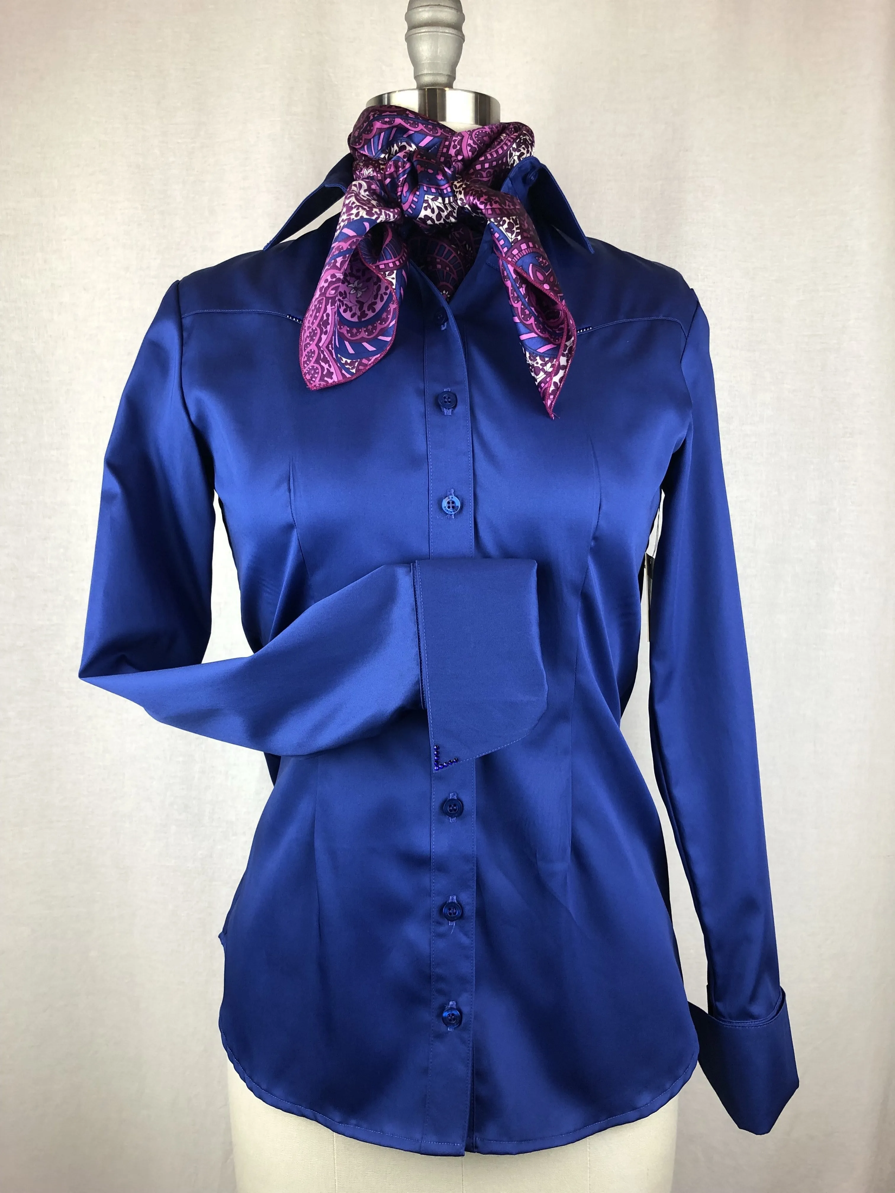 CR Fuchsia and Purple Print Silk Scarf