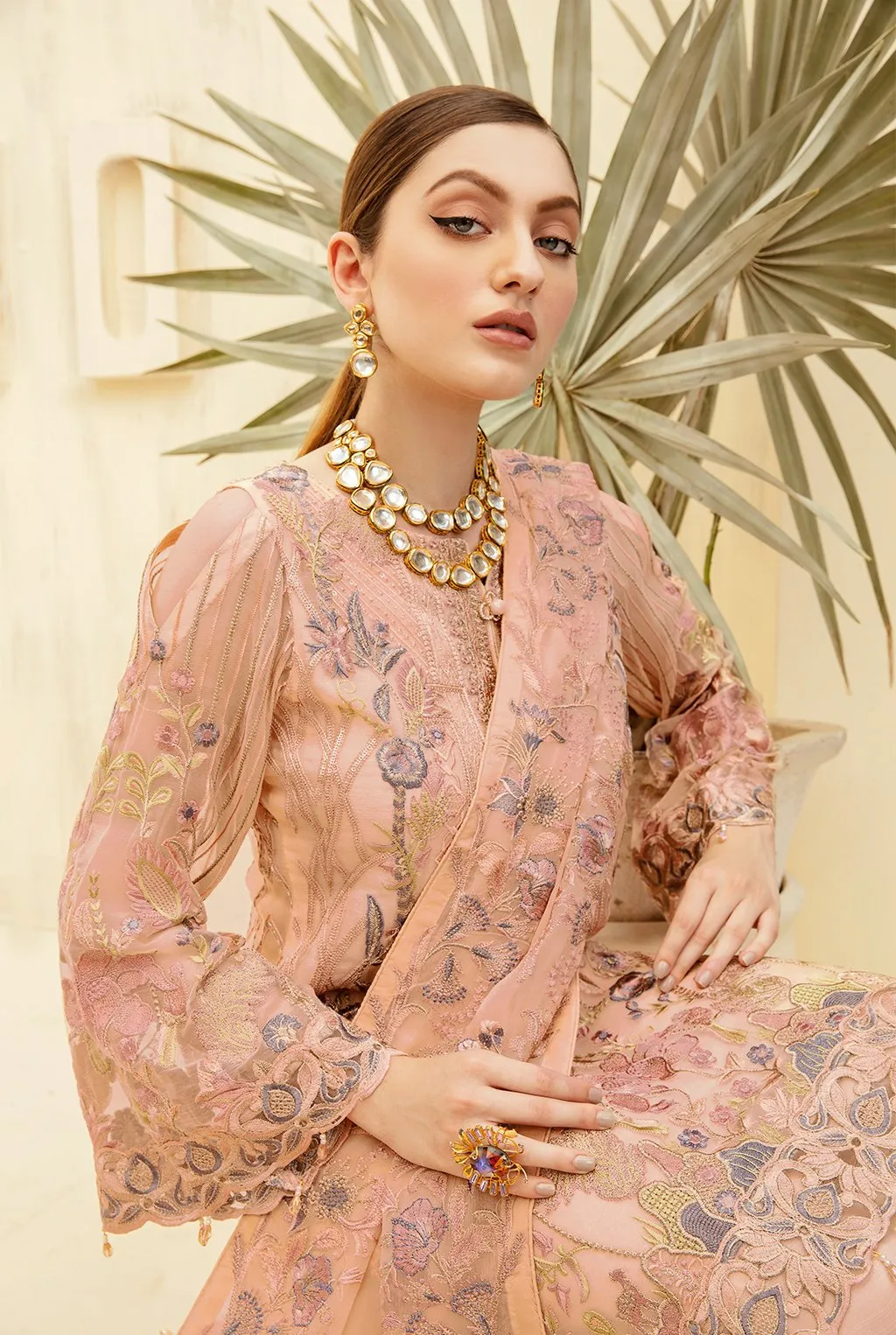 Deepak Perwani Peach Salwar Kameez Latest 2021 #PF101
