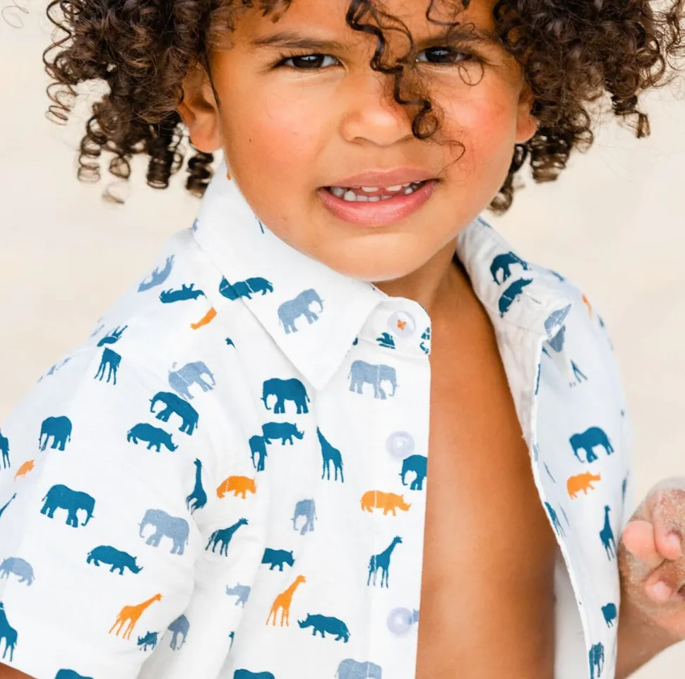 Deux Par Deux Jungle Friends Poplin Shirt