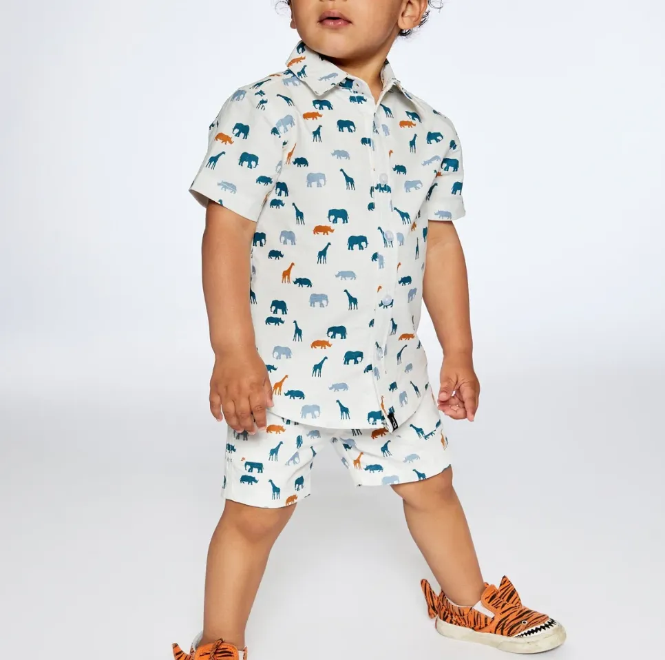 Deux Par Deux Jungle Friends Poplin Shirt