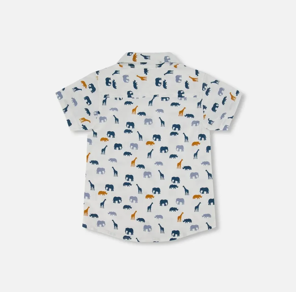 Deux Par Deux Jungle Friends Poplin Shirt