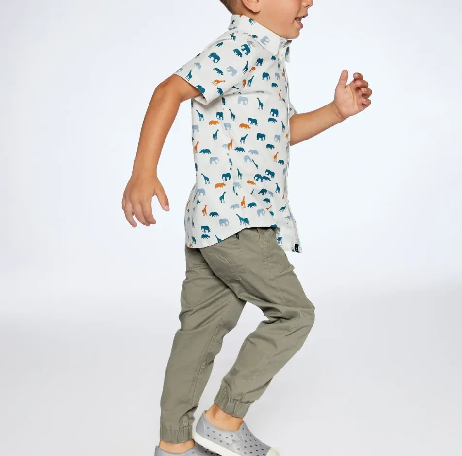 Deux Par Deux Jungle Friends Poplin Shirt