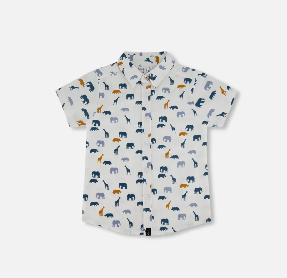 Deux Par Deux Jungle Friends Poplin Shirt